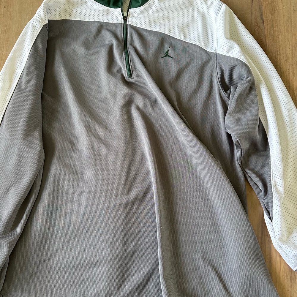 Jordan Gray and White Lightweight Long Sleeve Shirt.